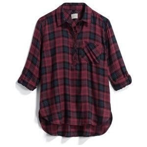 ID: 23 One Pocket Flannel Plaid Top